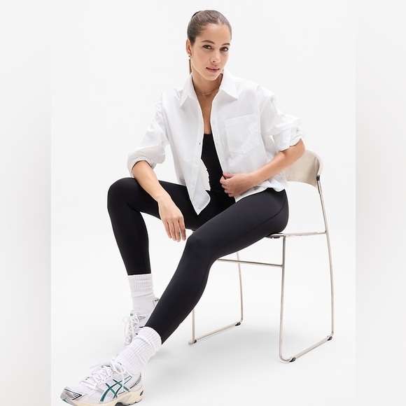 Athleta Tops - NWT Athleta Midday Cropped Poplin Shirt Bright White Crisp Collared Button-Down